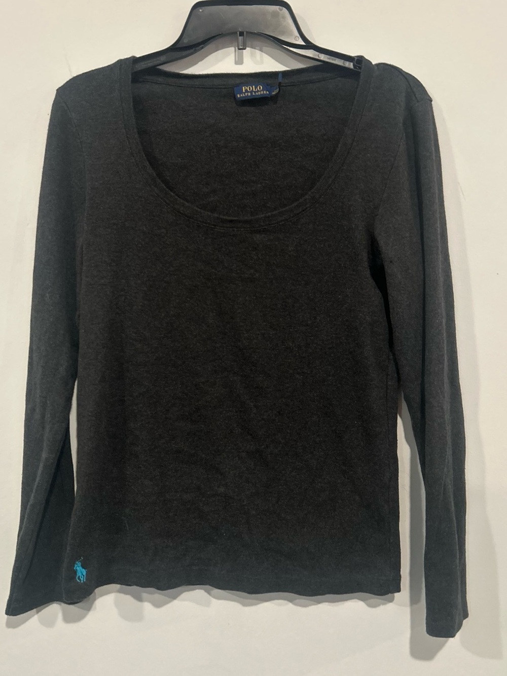 Ralph Lauren Black Long-Sleeve Scoop Neck Tee